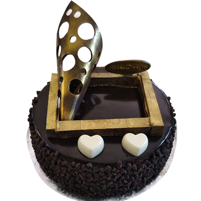 "Round shape Chocolate Full Garnish Cake - 1kg - Click here to View more details about this Product